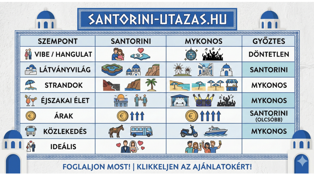 Santorini vagy Mykonos? Melyiket válasszuk? 